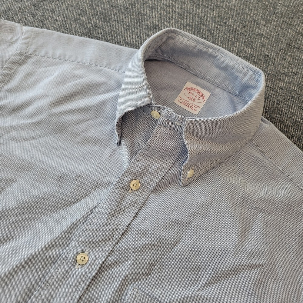 VTG Brooks Brothers 346 Shirt Men's 15.5 2/3 Blue All Supima Cotton Made in USA